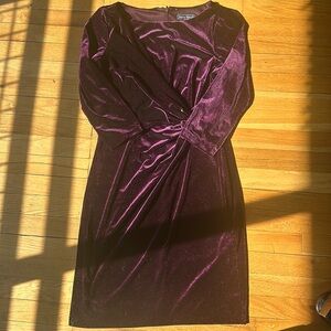 Jessica Howard Size 10 Velvet Maroon/Burgandy Dress